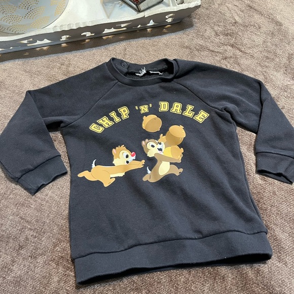Dark Gray Chip n Dale Sweatshirt- Size 12-18M (18M) - Picture 1 of 5